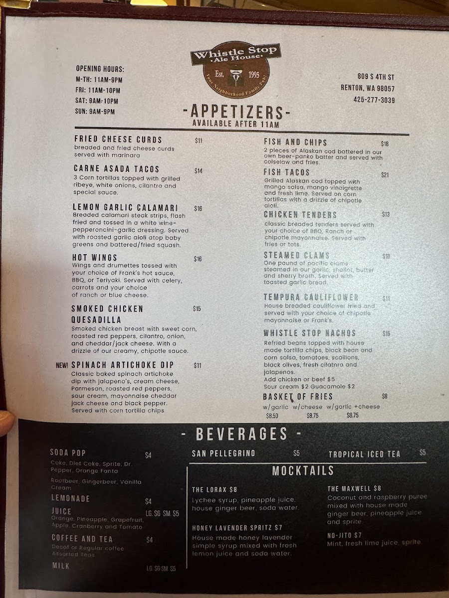 Whistle Stop Ale House Menu - Image 2