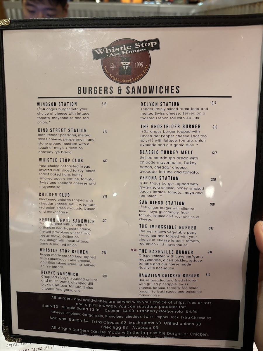Whistle Stop Ale House Menu - Image 3