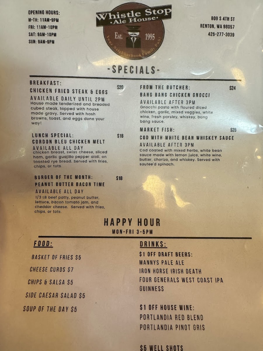 Whistle Stop Ale House Menu - Image 6
